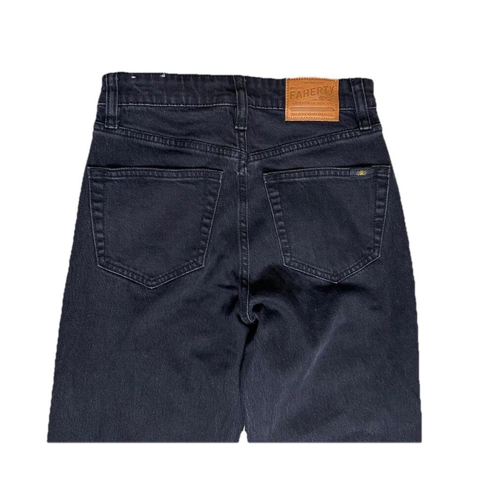 Faherty Slim Straight Jeans Womens 25 Pants Black Denim Special Weave Stretch - Picture 4 of 8